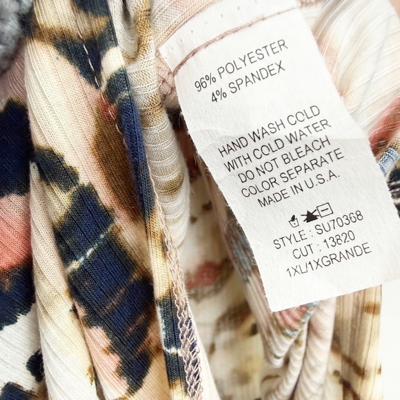 Dressed In LALA Leveled Up Ribbed Playsuit in Grungecore Tie Dye Size XL - Picture 8 of 15